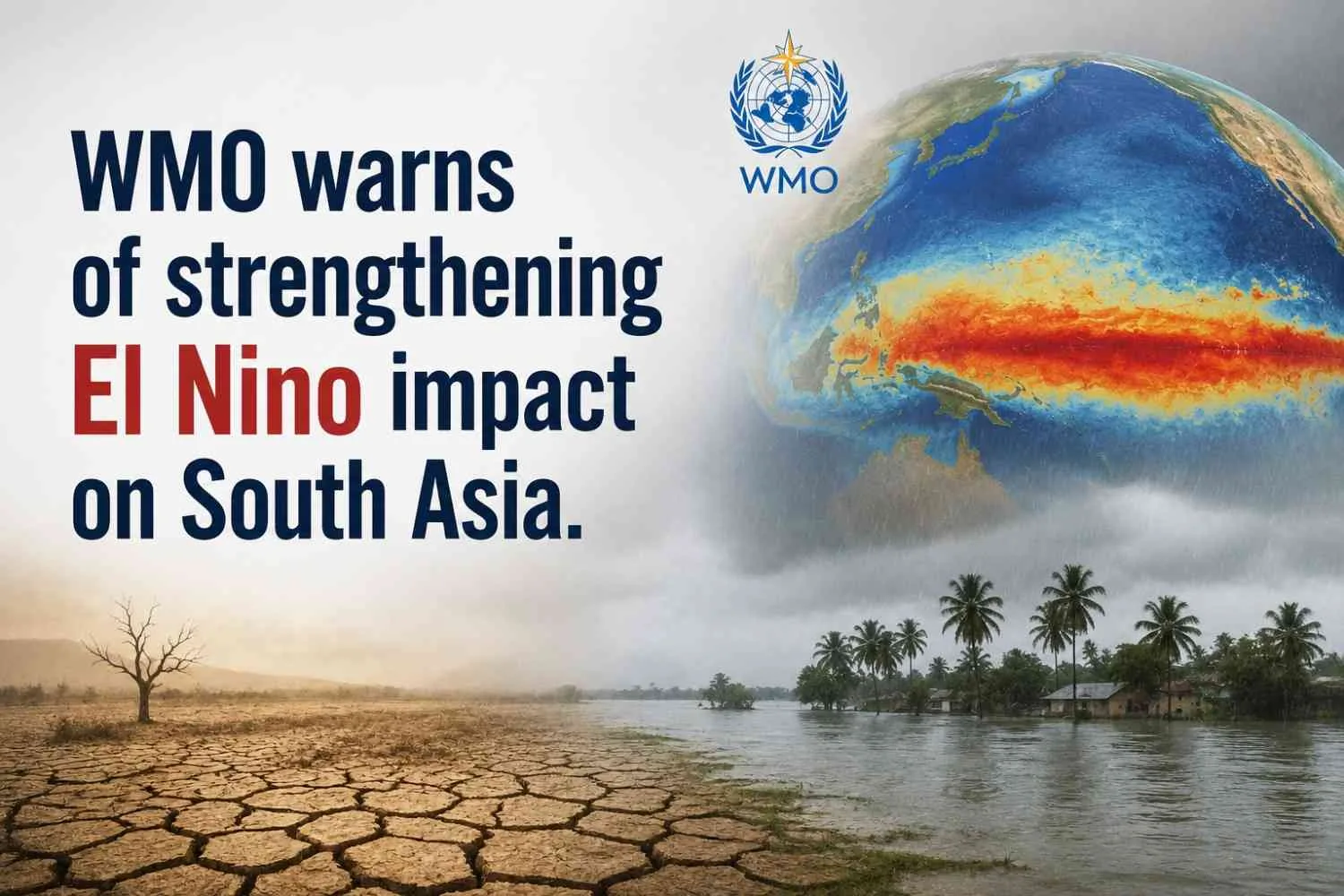 WMO warns of strengthening El Nino impact on South Asia.